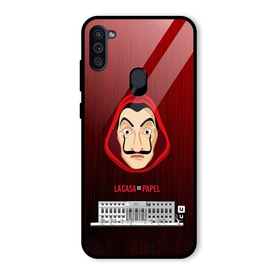Lacasa Papel Minimalist Glass Back Case for Galaxy M11