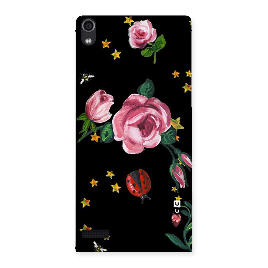 Ladybird And Floral Back Case for Ascend P6