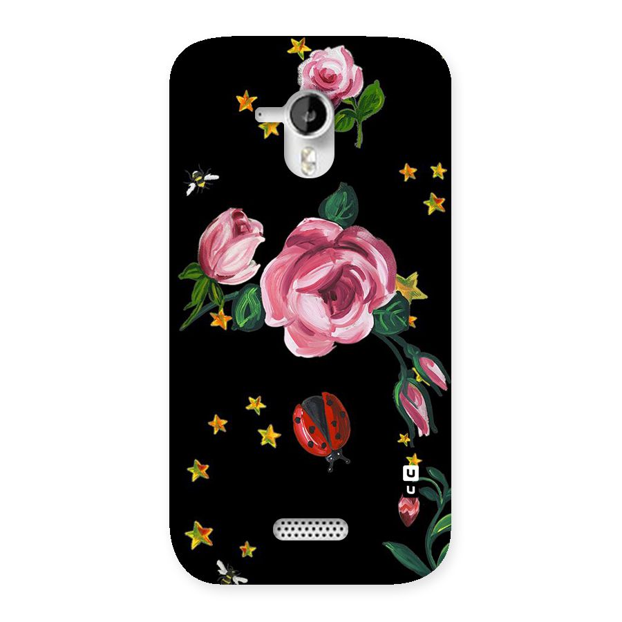 Ladybird And Floral Back Case for Micromax Canvas HD A116