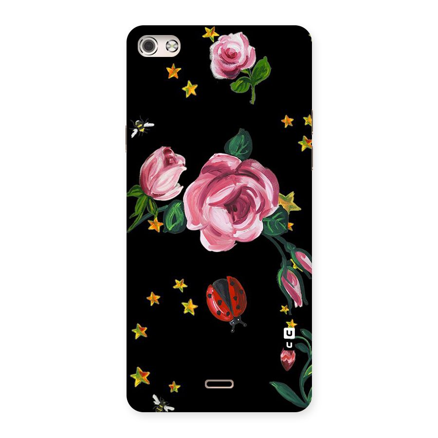 Ladybird And Floral Back Case for Micromax Canvas Silver 5