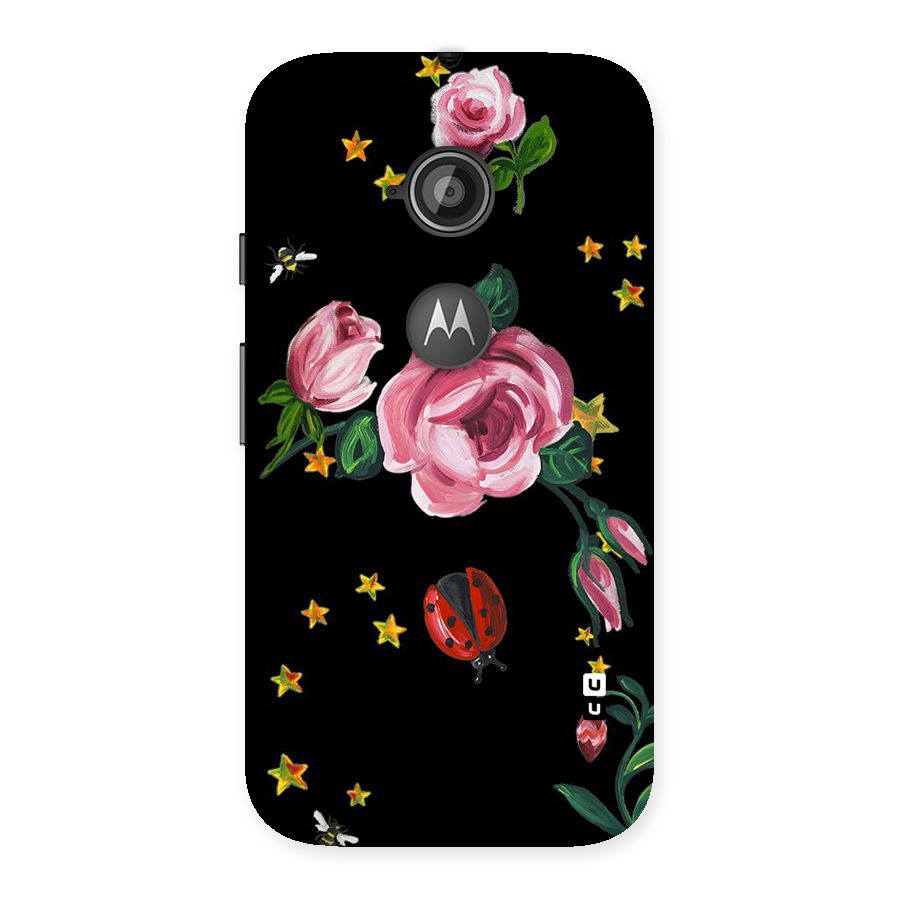 Ladybird And Floral Back Case for Moto E 2nd Gen