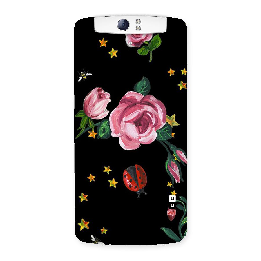 Ladybird And Floral Back Case for Oppo N1