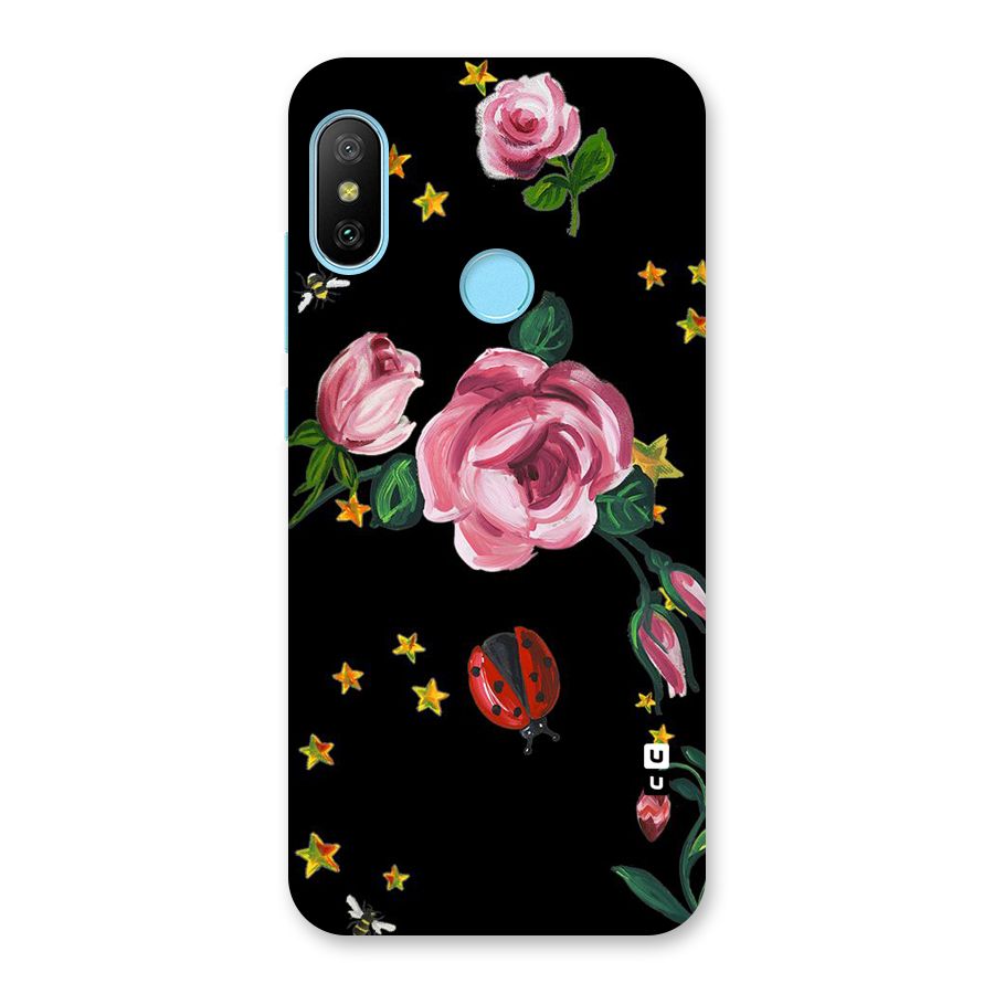 Ladybird And Floral Back Case for Redmi 6 Pro