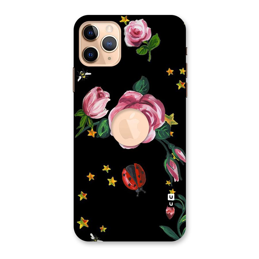 Ladybird And Floral Back Case for iPhone 11 Pro Max Logo Cut