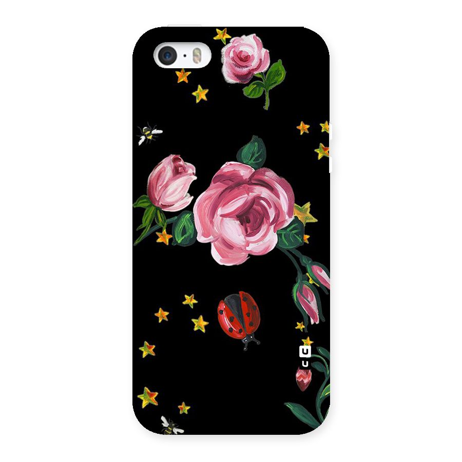 Ladybird And Floral Back Case for iPhone SE