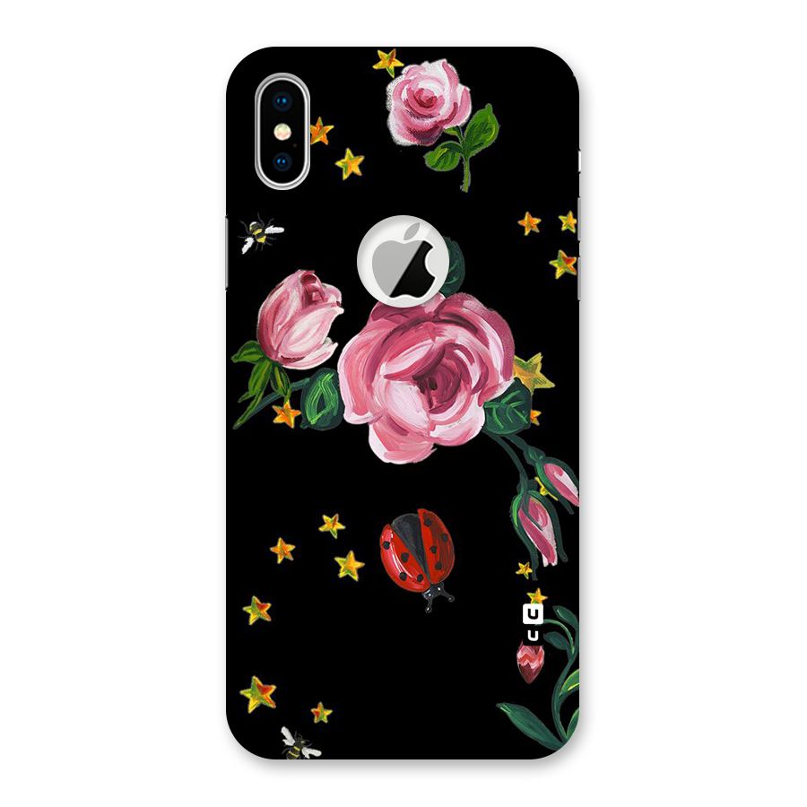 Ladybird And Floral Back Case for iPhone X Logo Cut