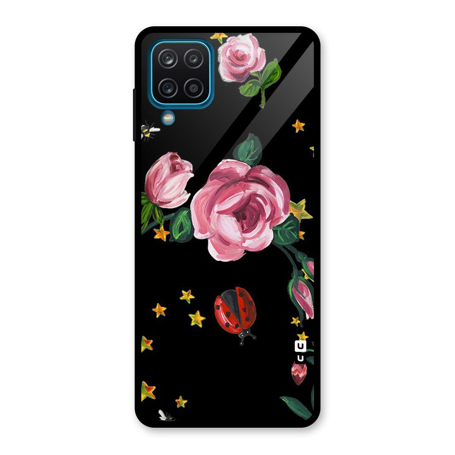 Ladybird And Floral Glass Back Case for Galaxy A12