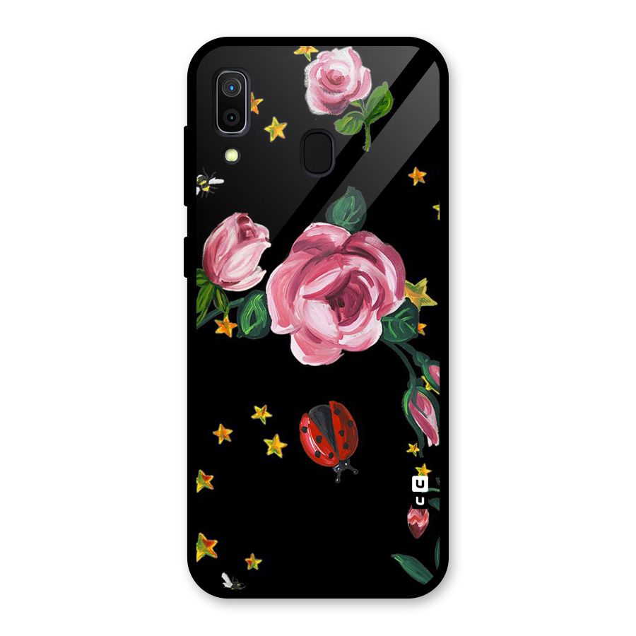 Ladybird And Floral Glass Back Case for Galaxy A30