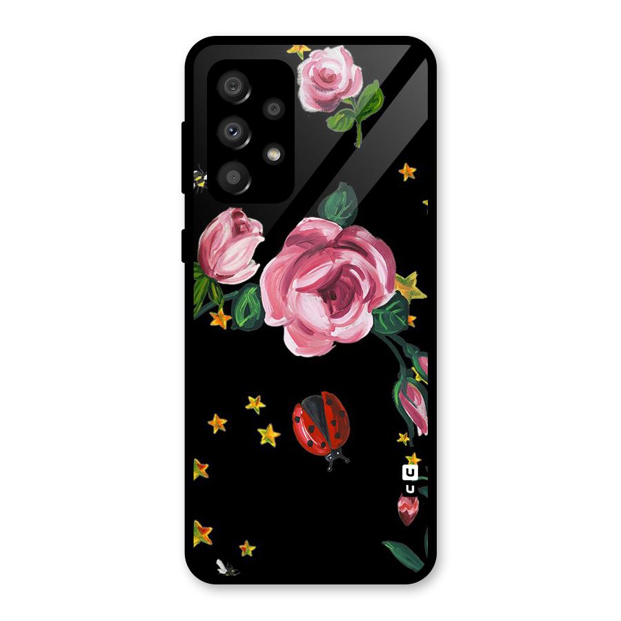 Ladybird And Floral Glass Back Case for Galaxy A32