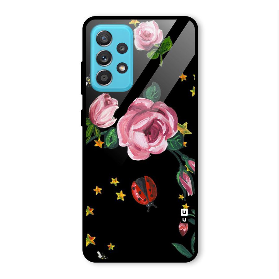 Ladybird And Floral Glass Back Case for Galaxy A52s 5G