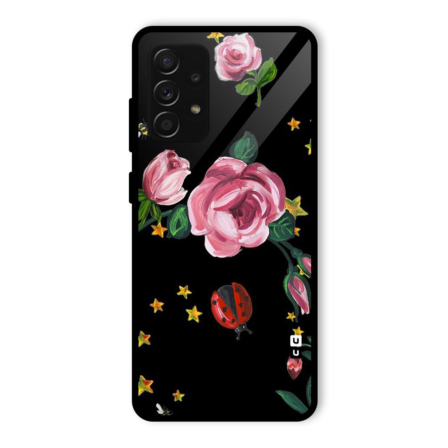 Ladybird And Floral Glass Back Case for Galaxy A53 5G