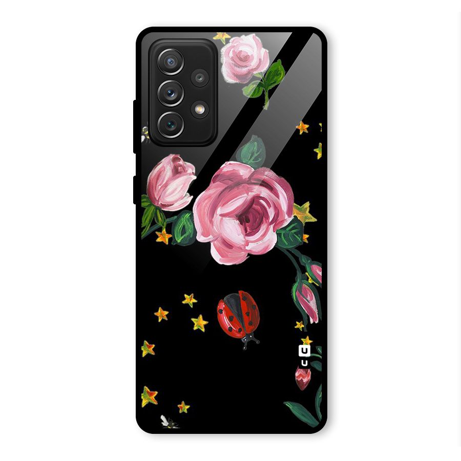 Ladybird And Floral Glass Back Case for Galaxy A72