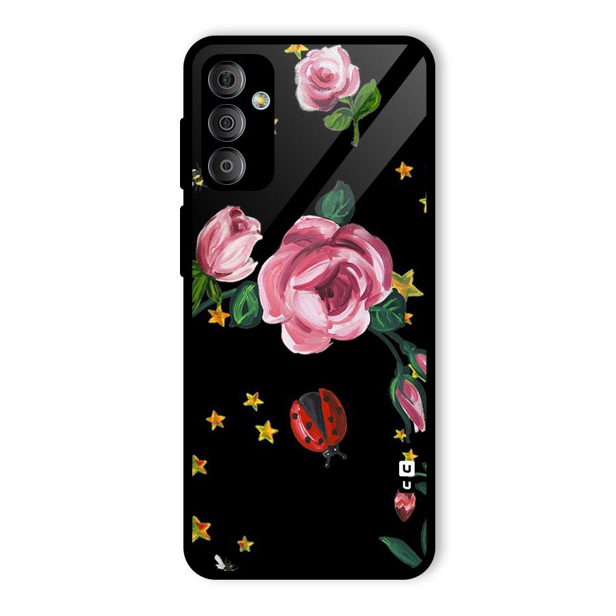 Ladybird And Floral Glass Back Case for Galaxy F23