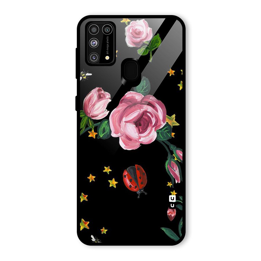 Ladybird And Floral Glass Back Case for Galaxy F41