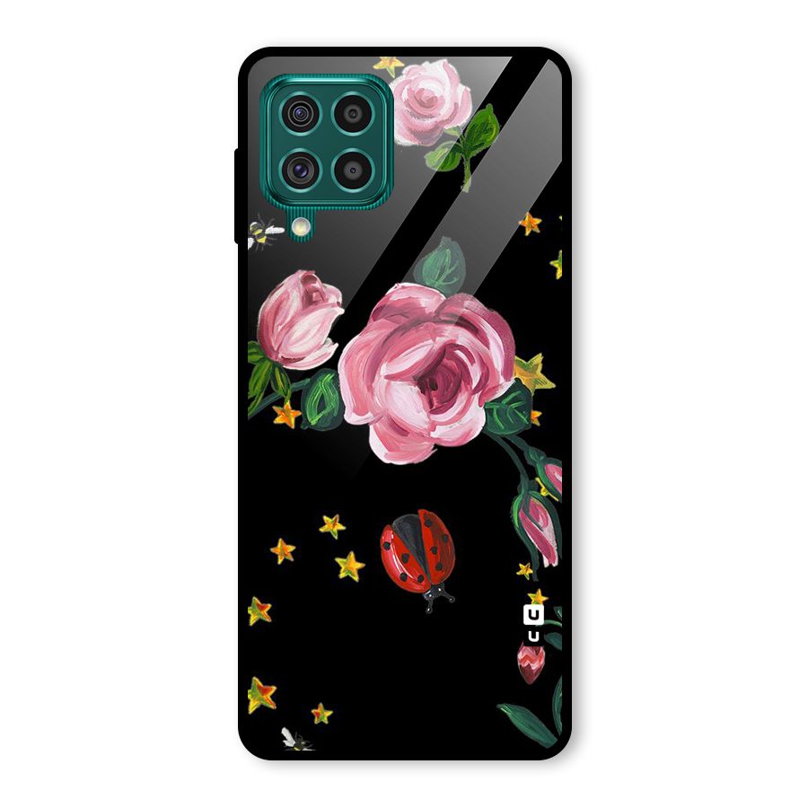 Ladybird And Floral Glass Back Case for Galaxy F62