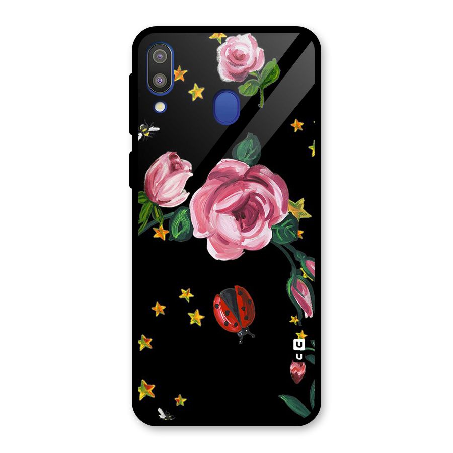 Ladybird And Floral Glass Back Case for Galaxy M20