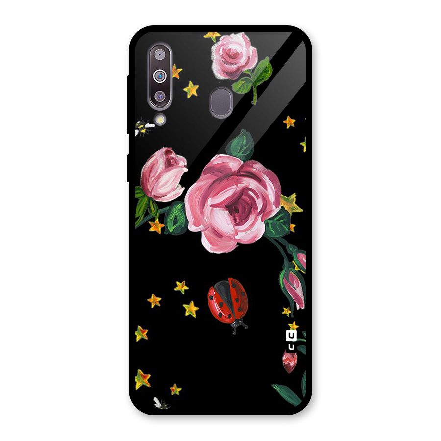 Ladybird And Floral Glass Back Case for Galaxy M30