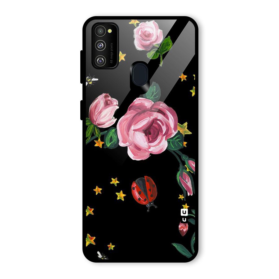 Ladybird And Floral Glass Back Case for Galaxy M30s