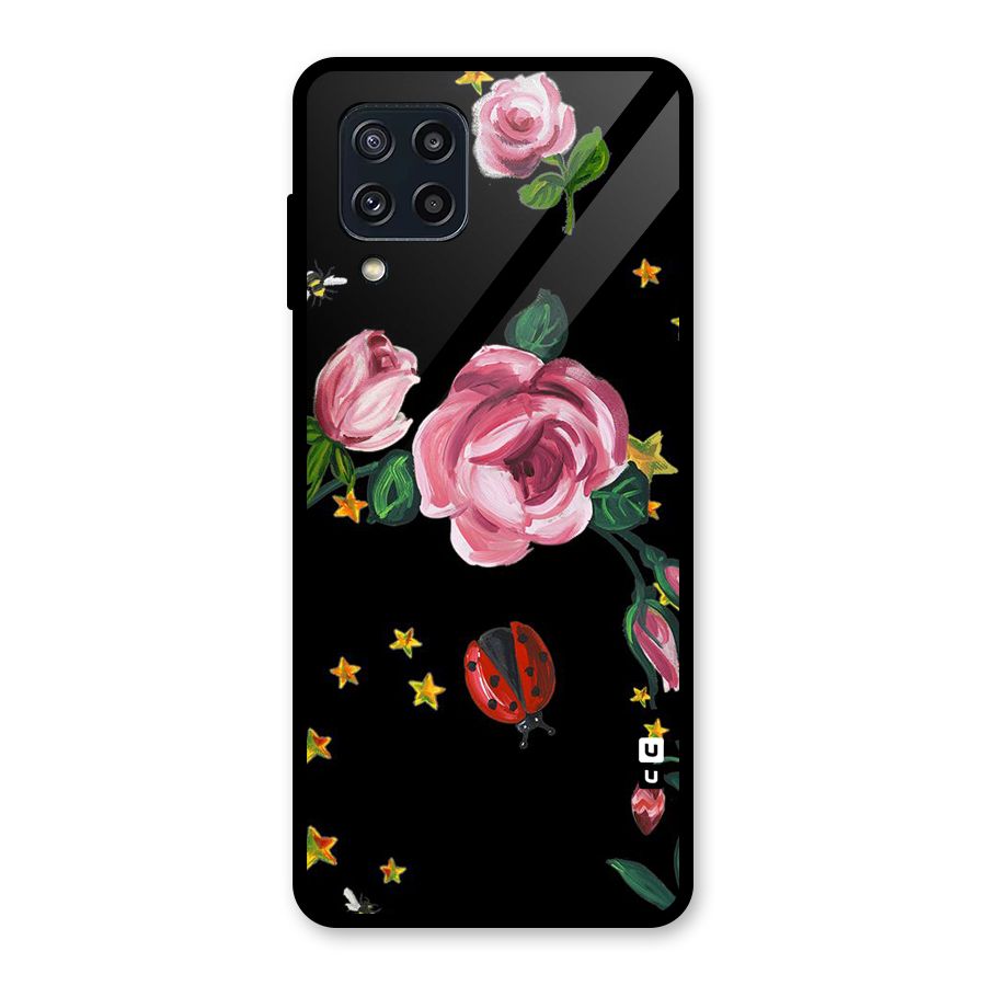 Ladybird And Floral Glass Back Case for Galaxy M32