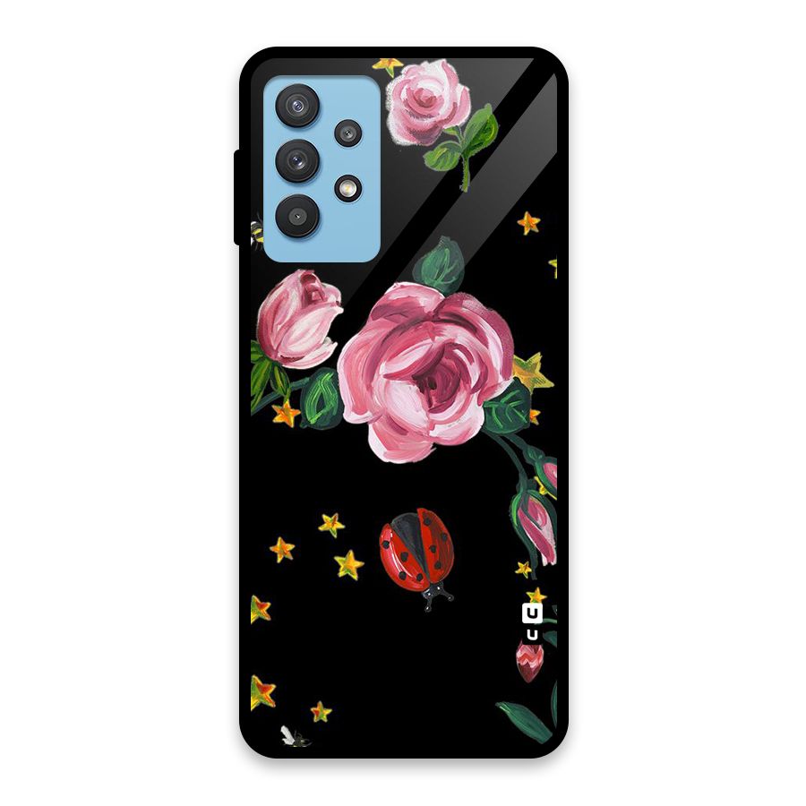 Ladybird And Floral Glass Back Case for Galaxy M32 5G
