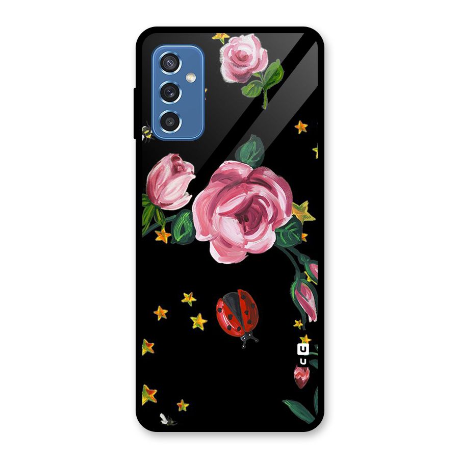 Ladybird And Floral Glass Back Case for Galaxy M52 5G