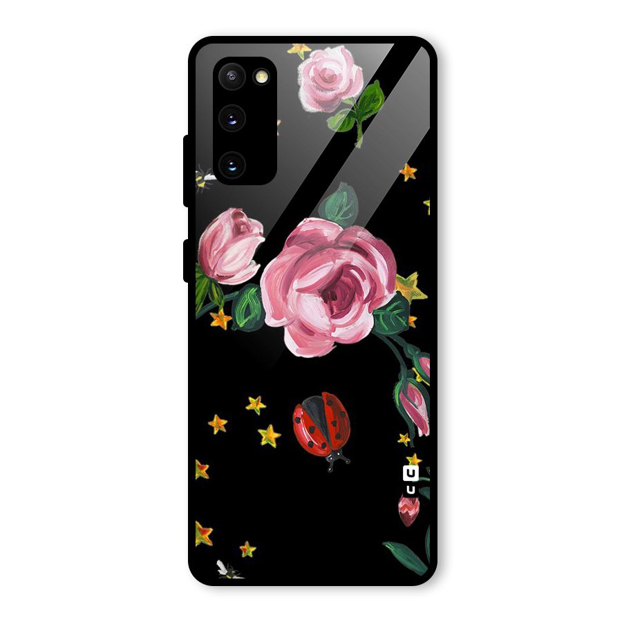 Ladybird And Floral Glass Back Case for Galaxy S20 FE