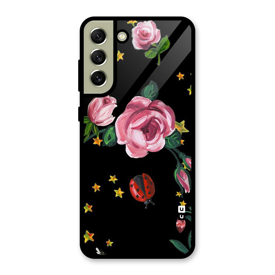 Ladybird And Floral Glass Back Case for Galaxy S21 FE 5G