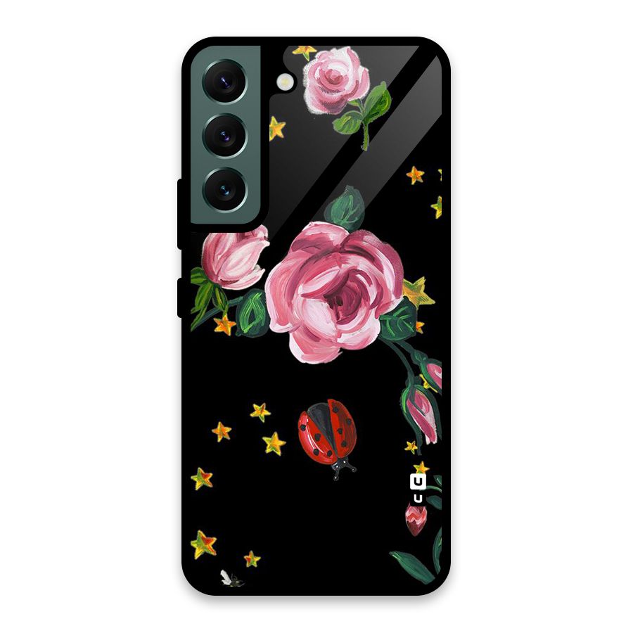 Ladybird And Floral Glass Back Case for Galaxy S22 5G
