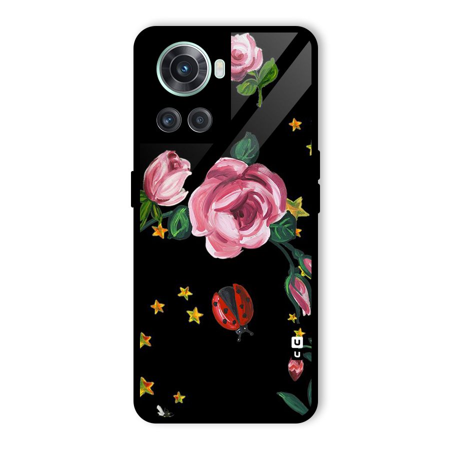 Ladybird And Floral Glass Back Case for OnePlus 10R