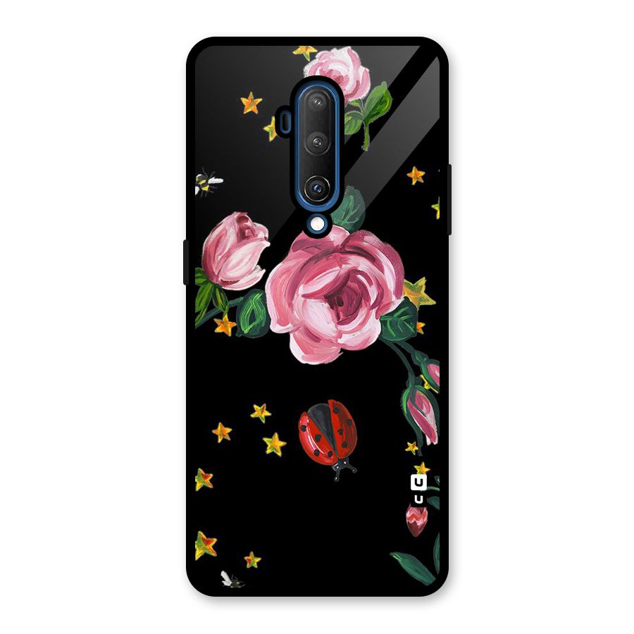 Ladybird And Floral Glass Back Case for OnePlus 7T Pro