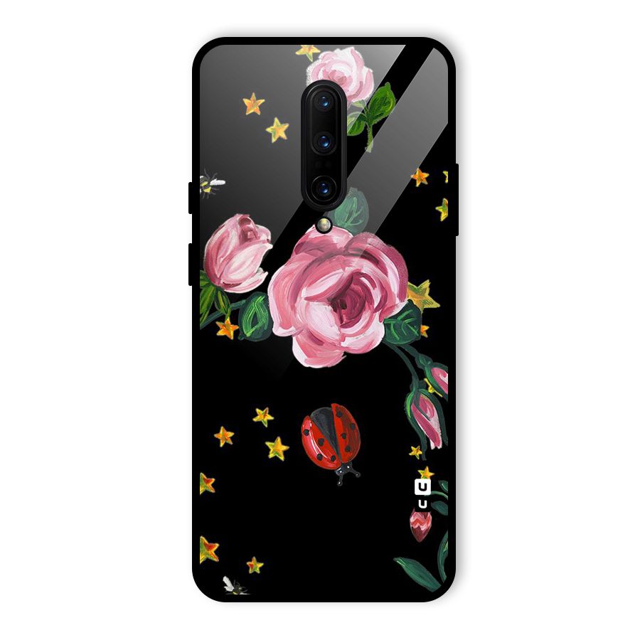 Ladybird And Floral Glass Back Case for OnePlus 7 Pro
