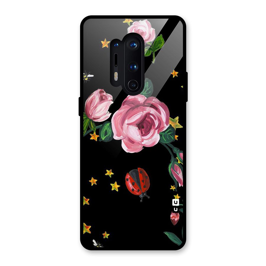 Ladybird And Floral Glass Back Case for OnePlus 8 Pro