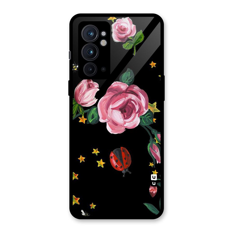 Ladybird And Floral Glass Back Case for OnePlus 9RT 5G
