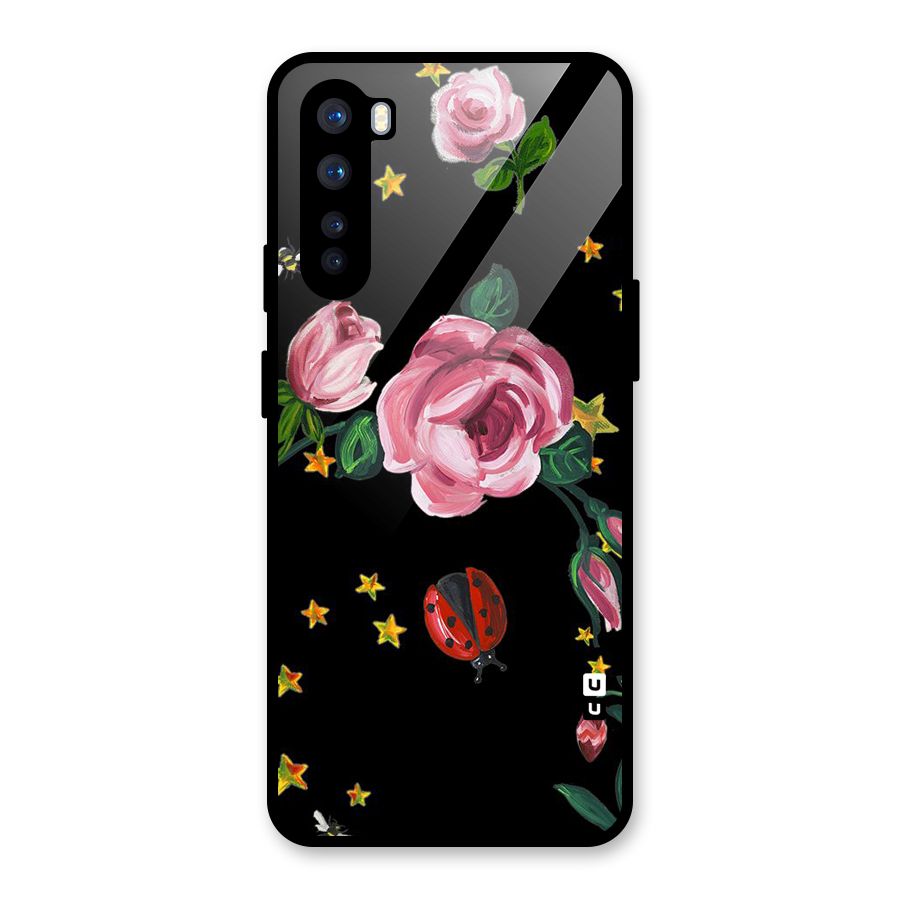 Ladybird And Floral Glass Back Case for OnePlus Nord