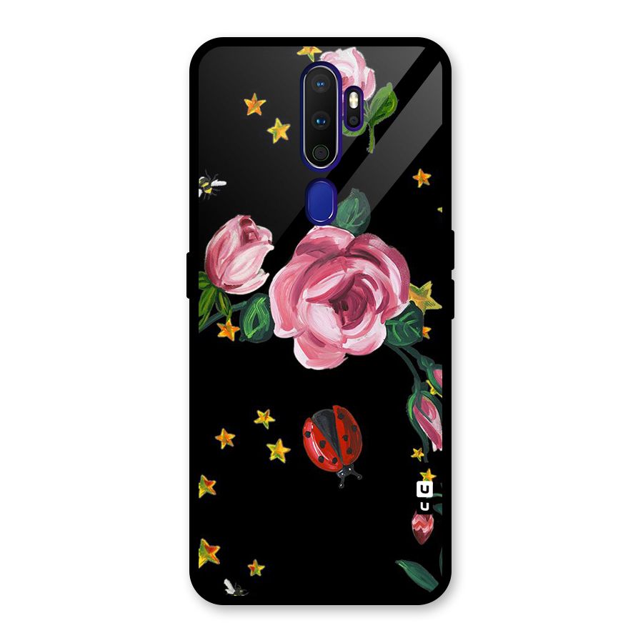Ladybird And Floral Glass Back Case for Oppo A9 (2020)