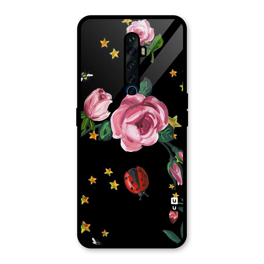 Ladybird And Floral Glass Back Case for Oppo Reno2 Z