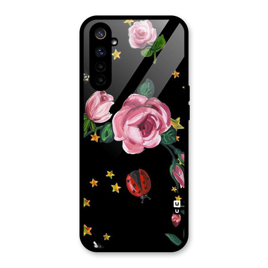 Ladybird And Floral Glass Back Case for Realme 6