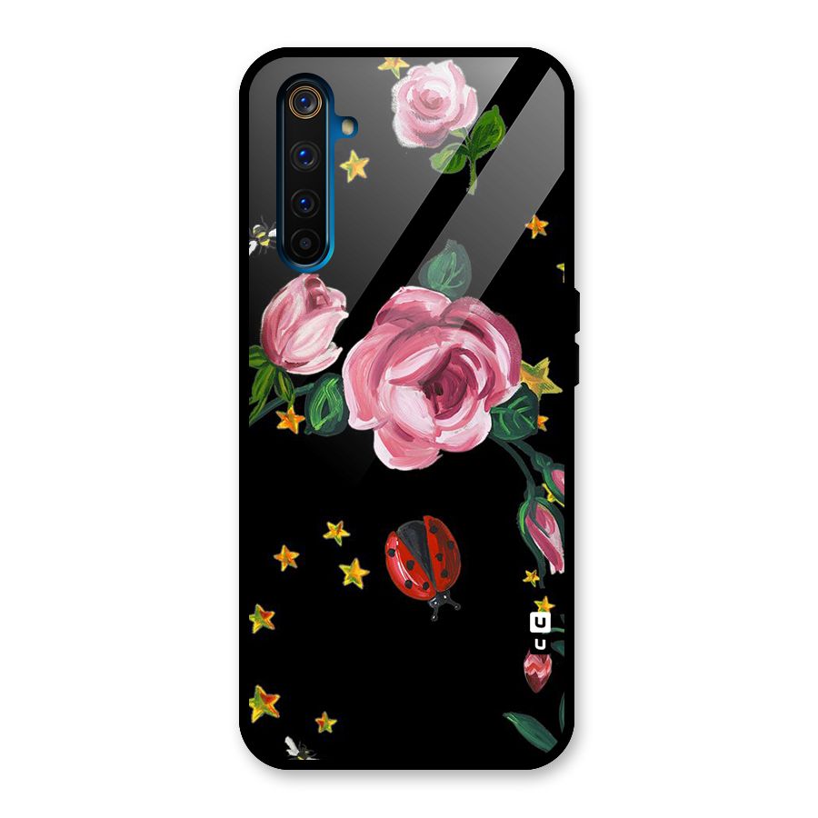 Ladybird And Floral Glass Back Case for Realme 6 Pro