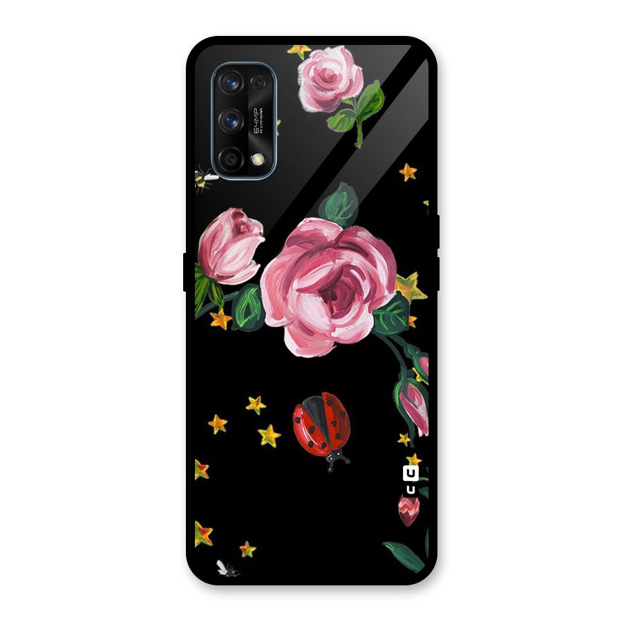 Ladybird And Floral Glass Back Case for Realme 7 Pro