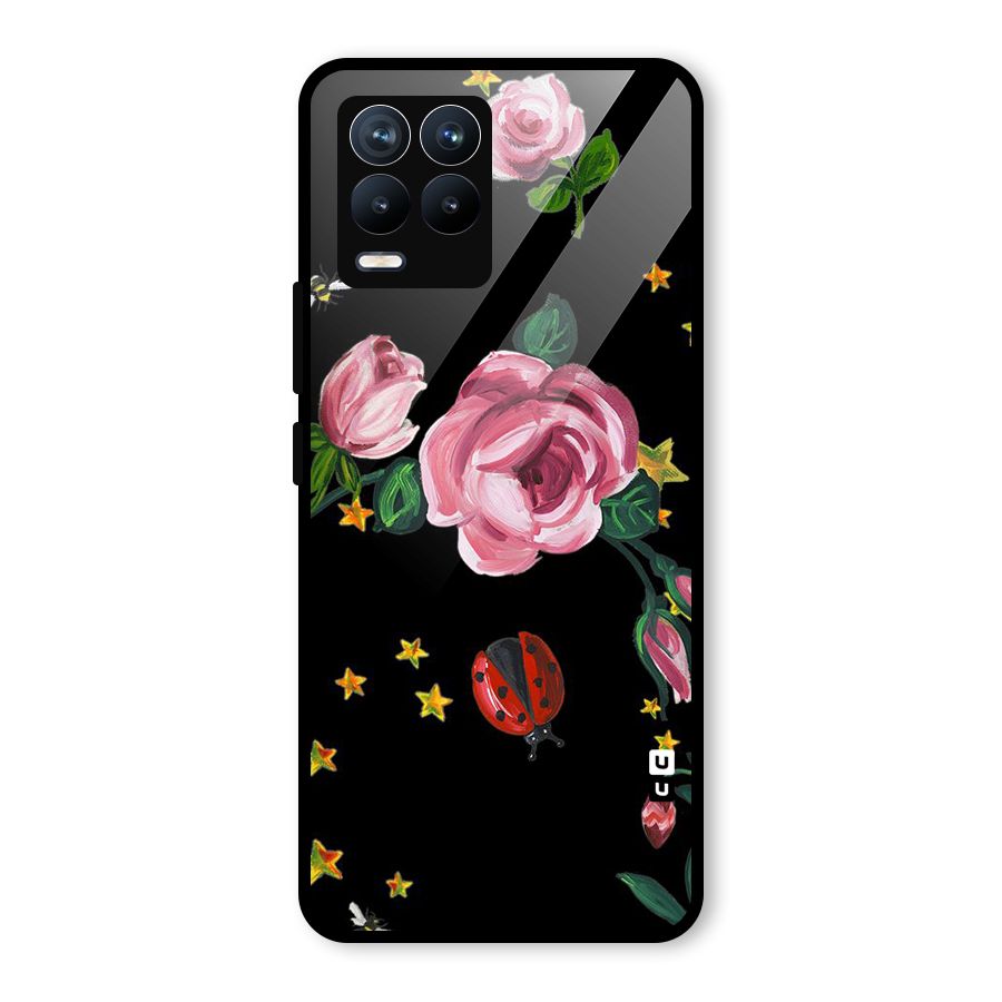 Ladybird And Floral Glass Back Case for Realme 8 Pro