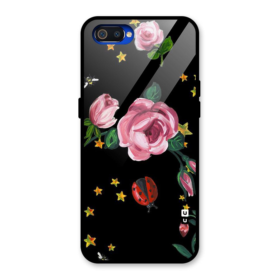 Ladybird And Floral Glass Back Case for Realme C2