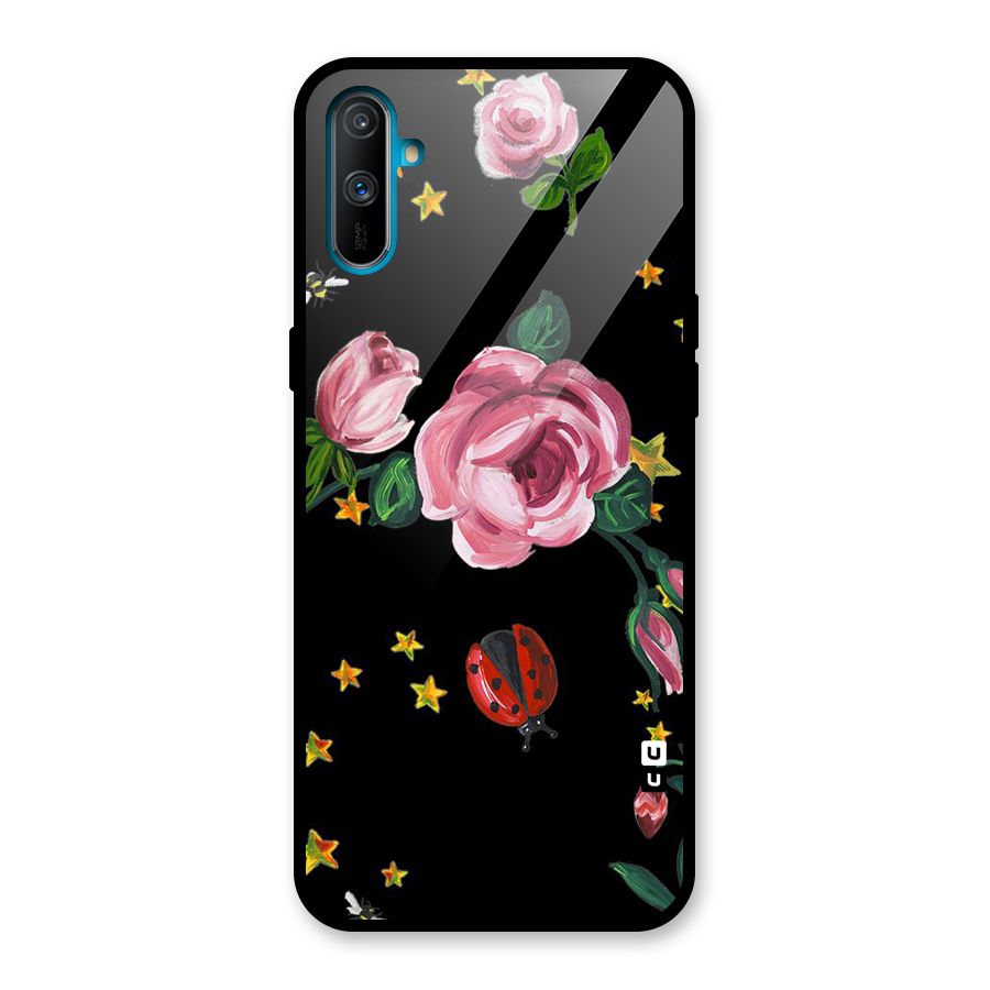 Ladybird And Floral Glass Back Case for Realme C3