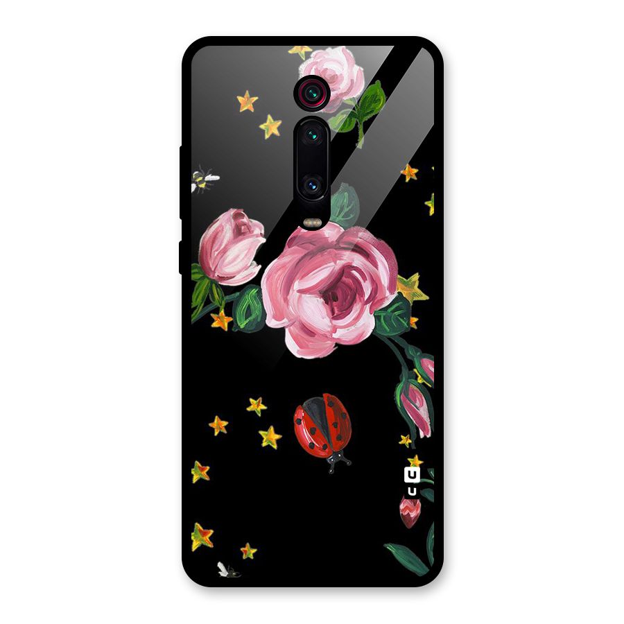 Ladybird And Floral Glass Back Case for Redmi K20