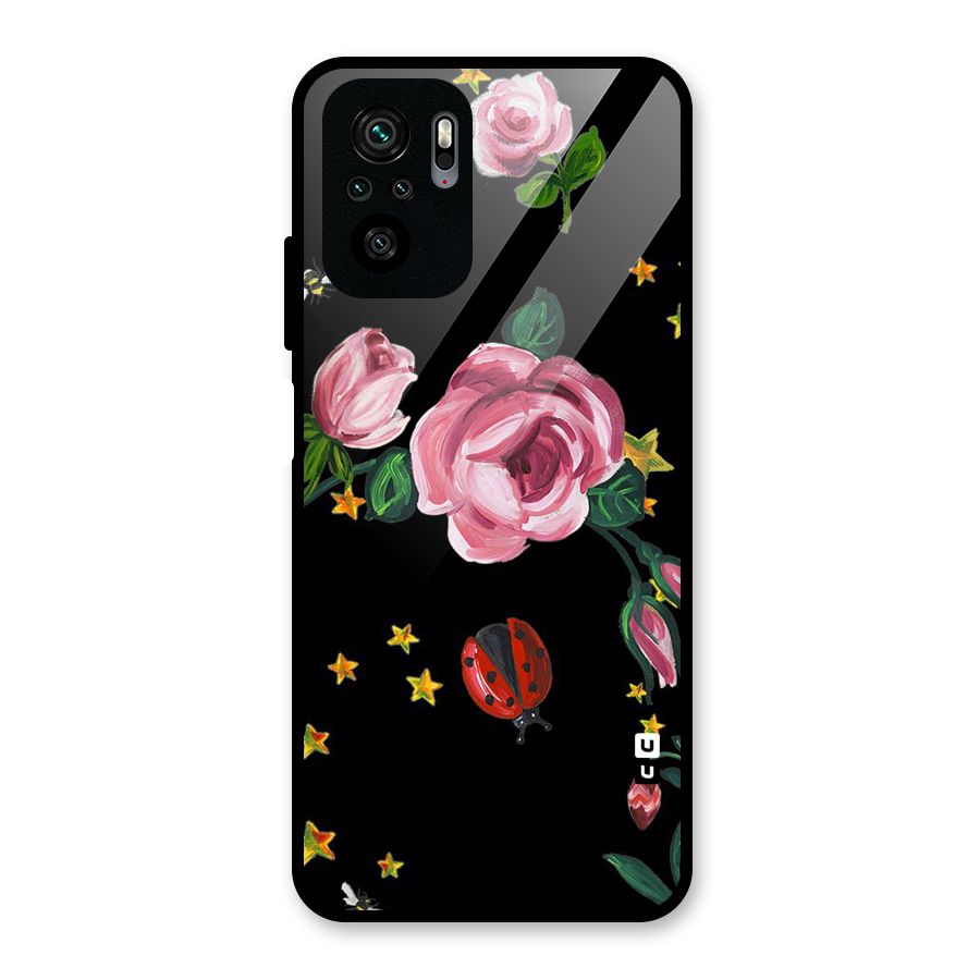 Ladybird And Floral Glass Back Case for Redmi Note 10S