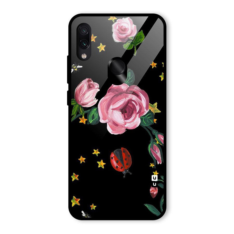 Ladybird And Floral Glass Back Case for Redmi Note 7