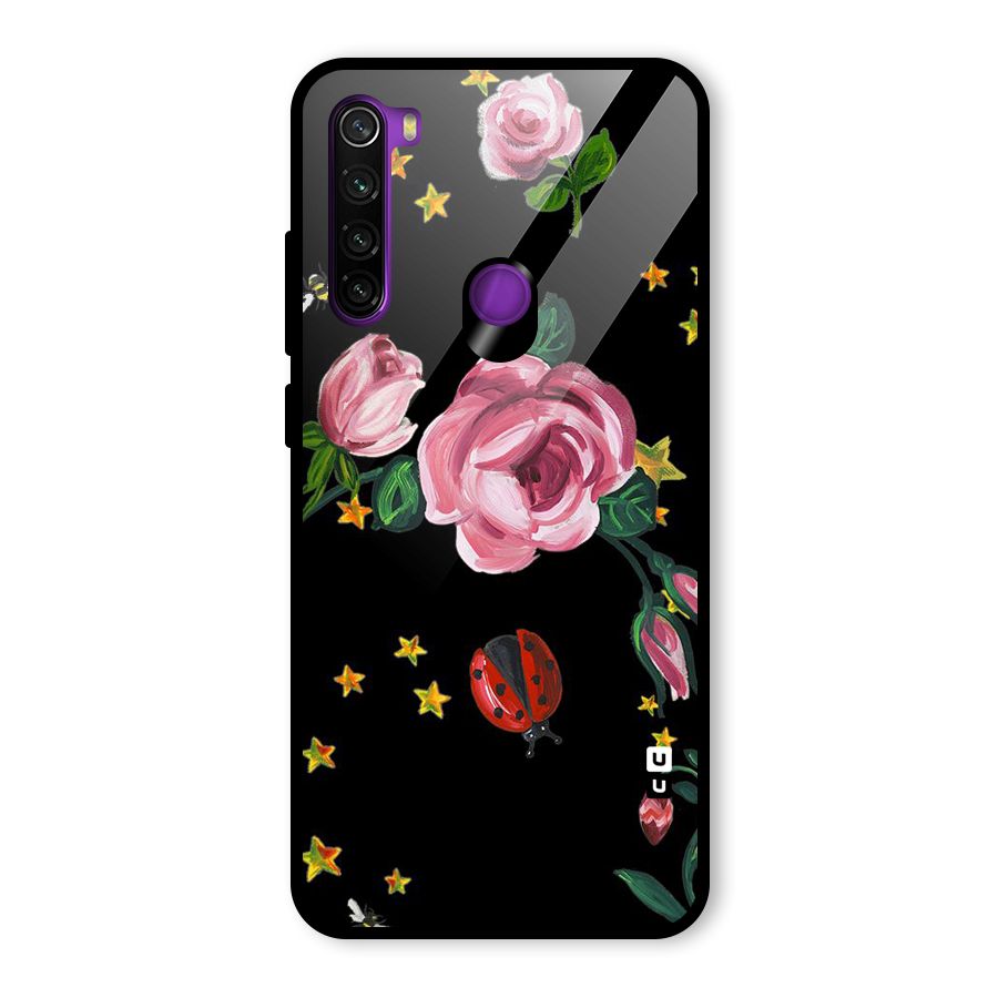 Ladybird And Floral Glass Back Case for Redmi Note 8