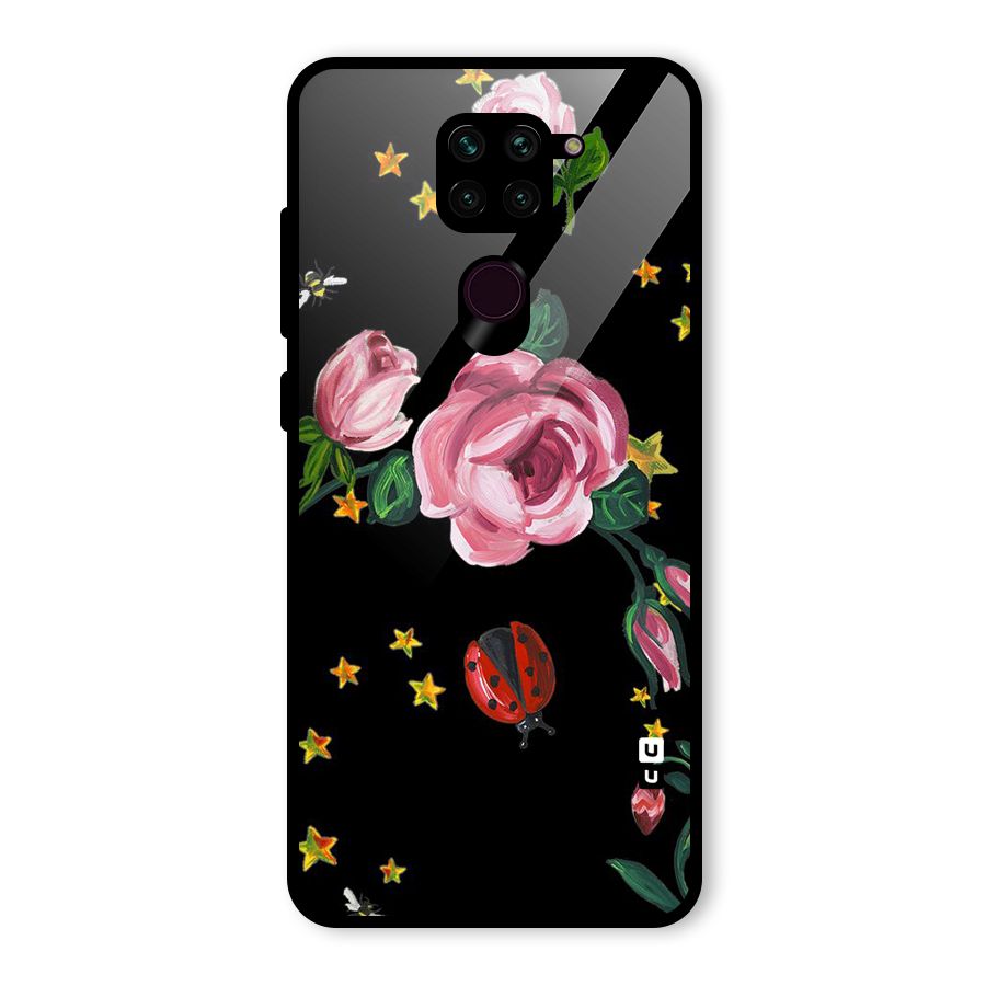Ladybird And Floral Glass Back Case for Redmi Note 9