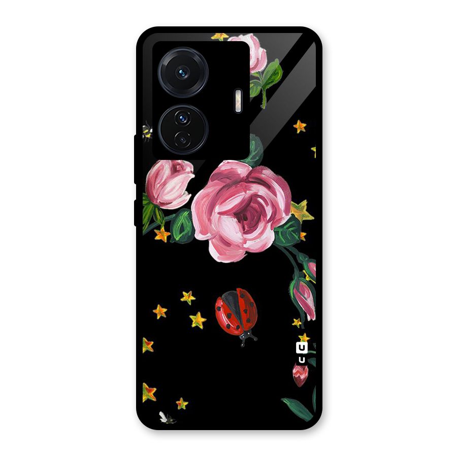 Ladybird And Floral Glass Back Case for Vivo T1 Pro