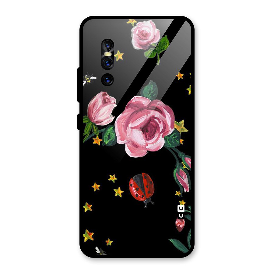 Ladybird And Floral Glass Back Case for Vivo V15 Pro