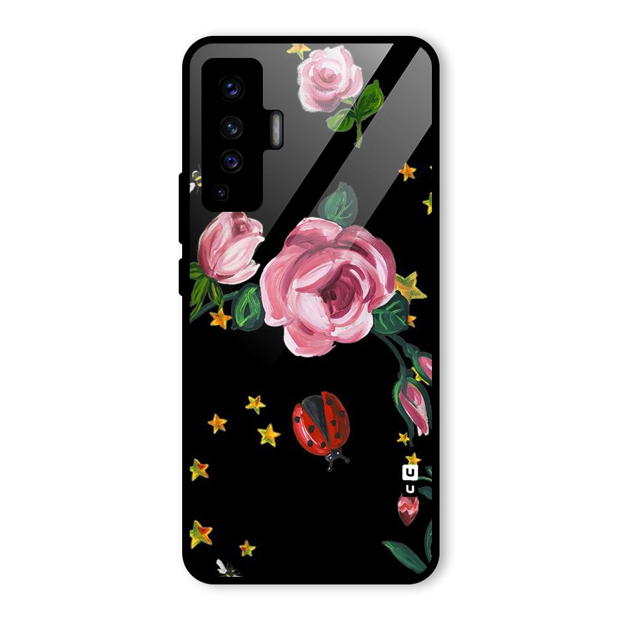 Ladybird And Floral Glass Back Case for Vivo X50